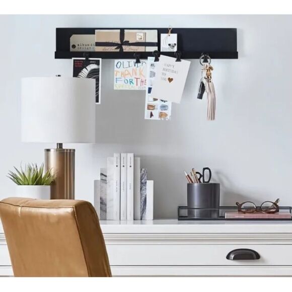 Pottery Barn Temple Street Frame Clip System -Black Floating Metal Shelf - Picture 2 of 8